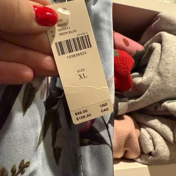 Anthropologie Floral Tilda Midi Slip Skirt Blue Floral - Picture 3 of 6